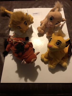 2002 Hasbro Disney The Lion King Simba Nala Pumbaa Set Of 4 Plush Plus Timon New