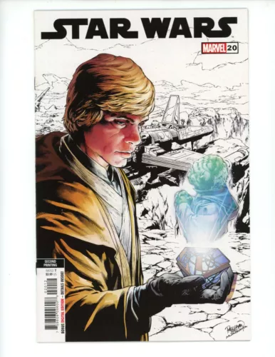 Star Wars #20 Comic Book 2022 VF 2nd Print B&W Carlo Pagulayan Marvel Comics