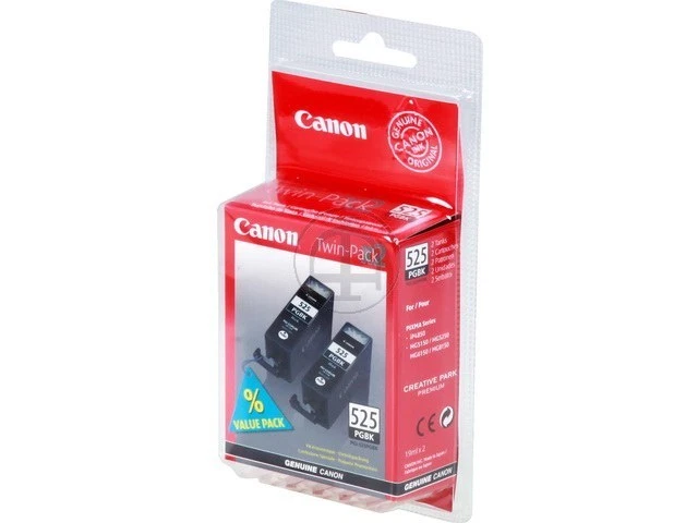 Paquete doble original Canon 2 x PGI-525BK PGBK525 para Pixma Ip48050 4650 Ix6550 embalaje original Foto 3 de 4