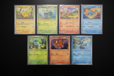 Charmander Squirtle Bulbasaur Pikachu Set - Pokemon 151 Promos - NM