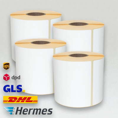 4 Rollen 2000 Thermo Etiketten 100x50mm Paket Versand UPS DPD DHL Zebra Drucker