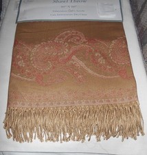 Vintage Rare Victoria Classic Soft Acrylic PAISLEY Shawl Throw 50" X 60"