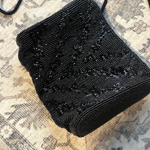 Women's Carla Marchi Black Beaded Shoulder Bag Small - Picture 3 of 6