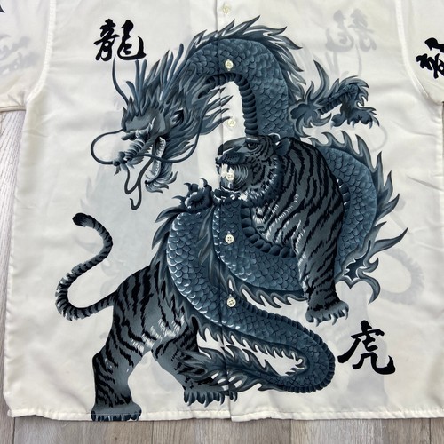 Vintage MOON Shirt Mens XL White Blue Tiger Dragon Asiancore Art Fantasy 90s Y2K - Picture 2 of 13