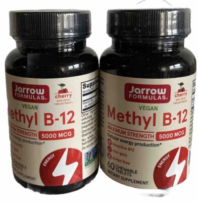 Jarrow Formulas Methyl B-12 5000 Mcg Cherry Flav- 120 Lozenges (2 Bott X 60)