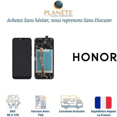 Écran LCD Complet Avec Vitre Tactile Et Châssis Pour Honor 9a (MOA-LX9N) - Noir, Remplacement, Fabriqué En France