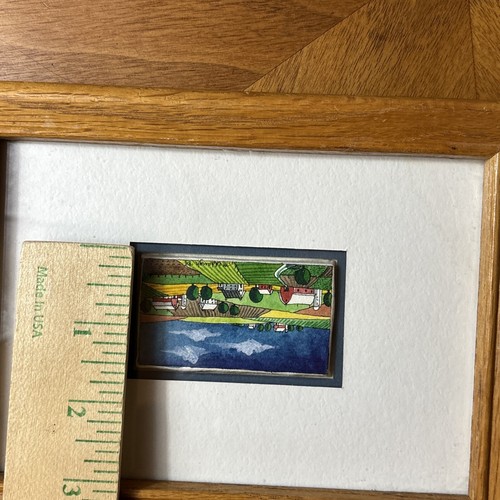 Original Kunst von Laura Meddaugh Aquarell ländlicher Bauernhof primitive Volkskunst 1985 - Bild 11 von 18