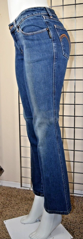 Pantalones de mezclilla Sergio Valente de colección 28 x 29 años 90 azul medio lavado suave desvanecimiento ligero acampanado pierna Foto 3 de 4