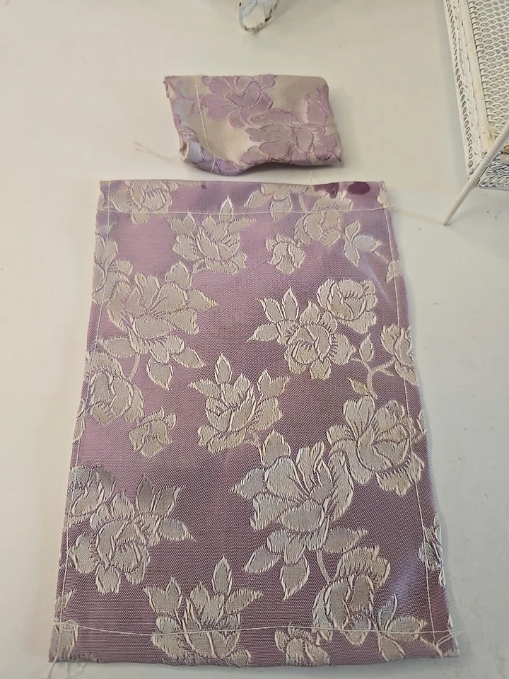 VTG Dollhouse Miniature White Wire Wicker Etagere Shelf Garden Vanity Bed Set 2 - Image 3 of 4