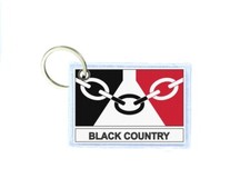 Keychain Double-Sided Print Flag United Kingdom Black County