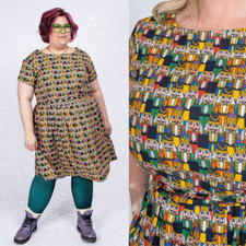 RUN AND FLY Christmas Dress Nutcracker Parade Print Cotton Tea Pockets 8-26