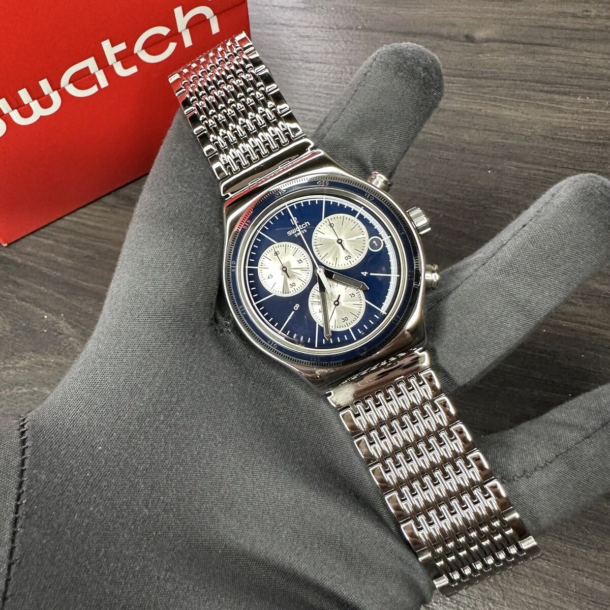 NEW✓LIMITED EDITION✓ SWATCH IRONY CHRONO WALES 43MM CHRONO NEW✓LIMITED EDITION✓ SWATCH IRONY CHRONO WALES 43MM CHRONO