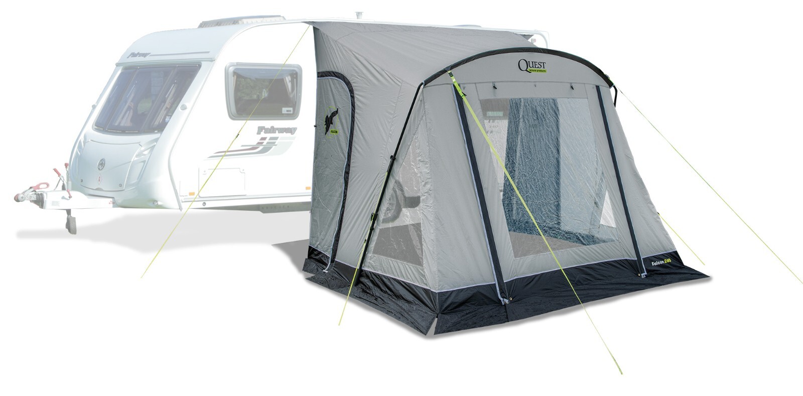 Quest Falcon 260 Pro Grey Lightweight Poled Caravan Porch Awning