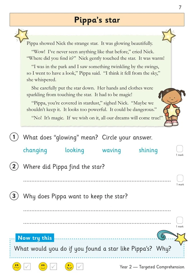 KS1 Year 2 English Targeted Reading Comprehension Book 1 with Answer Ages 6-7 - Image 4 of 4