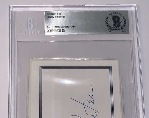 Jimmy Carter signed Cut Index Card Presidential Autograph Beckett coa slabbed - Bild 11 von 12