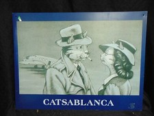 TIN DECORATIVE SIGNS 16" X 12" THE CAT HALL OF FAME LOT OF 5. 