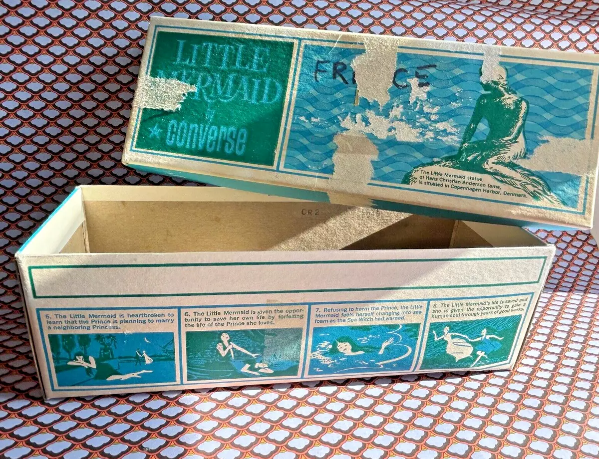 vtg 1960s The Little Mermaid Converse sneakers BOX disney movie