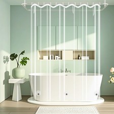 Clear PEVA 8G Plastic Shower Curtain Liner 3 Magnets BPAFree 72x75 Inch Bath