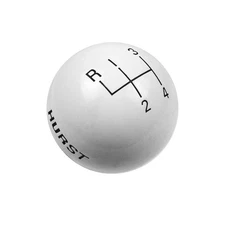 Hurst 1637626 Shift Knob - White 4 Speed 3/8-16 Threads