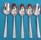 5-Mikasa OLIVER Stainless 18/10 Satin Hammer PLACE/SOUP SPOONS 7 1/2"