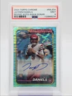 JAYDEN DANIELS 2024 TOPPS CHROME ROOKIE AQUA SONAR VAR RC AUTO /199 PSA 9 Q0004
