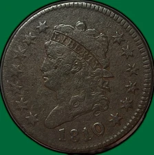 1810/09 Over 09 Classic Head Large Cent Very Fine VF Coin Minor Corrosion #29246