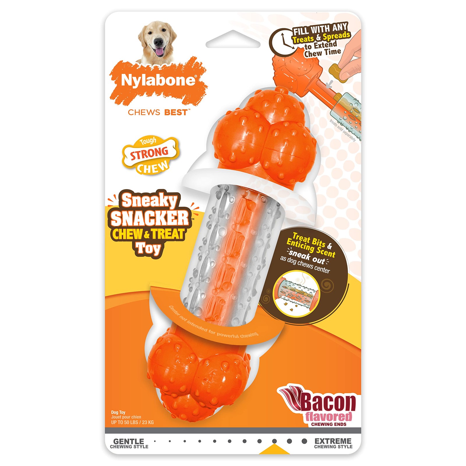 Nylabone Strong Chew Sneaky Snacker Treat Toy for Dogs, Interactive Dog Enrichme