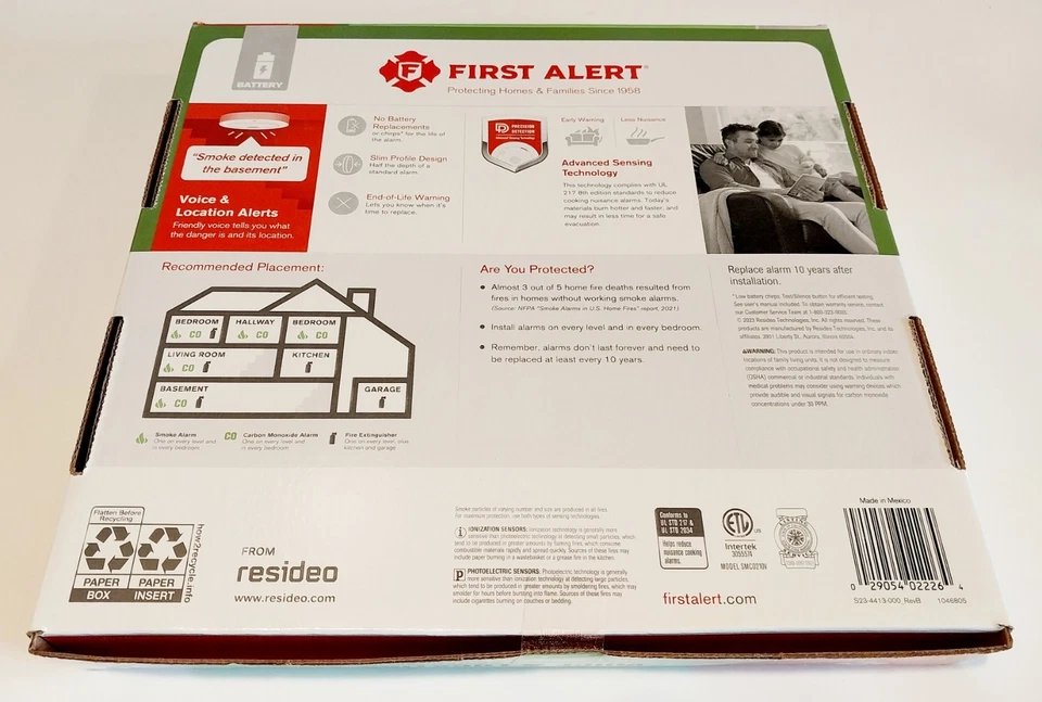 PACK 2 - Alarmas de humo y monóxido de carbono 2 en 1 First Alert con alertas de voz Foto 2 de 2