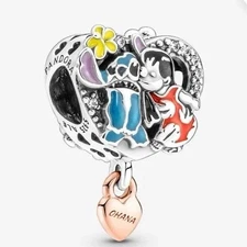 Authentic Pandora S925/ALE Disney Ohana Lilo & Stitch Charm #781682C01