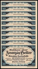 Austria - Klagenfurt - Kaernten 20 Heller, 1920, P-S107, UNC X 10 PCS