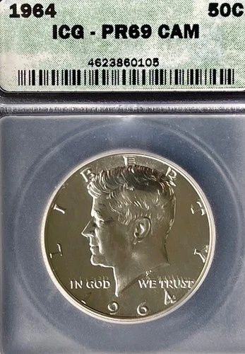 1964 Kennedy Silver Half Dollar 50C, ICG PR69 Cameo (CAM)