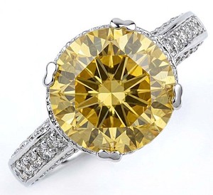 3CT Heat Treated Yellow Topaz 925 Solid Sterling Silver Ring Jewelry Sz 7 PC13-6