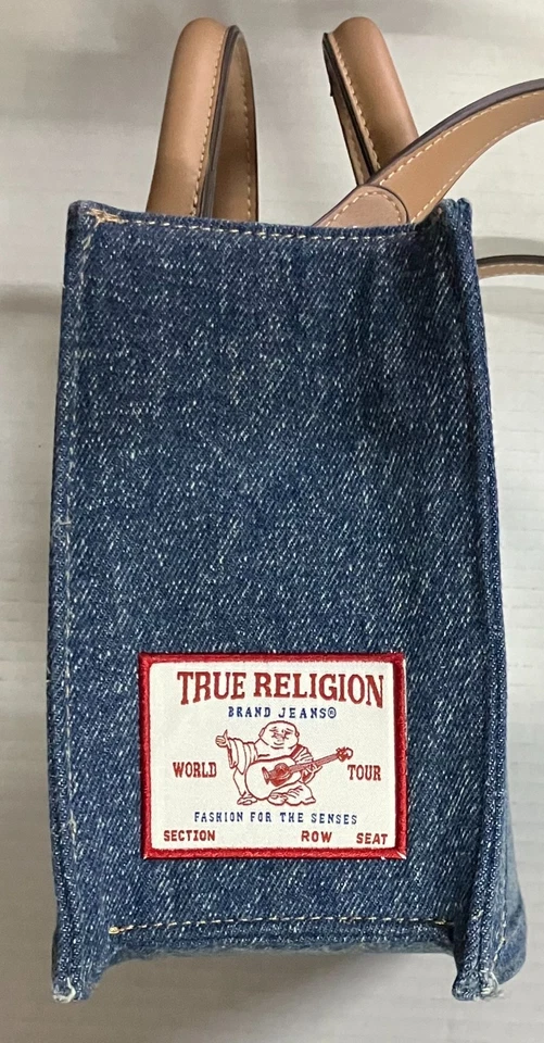 Женская стеганая сумка-подкова True Religion из темной джинсовой ткани через плечо (GD) - Изображение 2 из 4