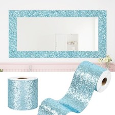 Light Blue Glitter Wallpaper Border Peel and Stick 4" x 160" 3.light Blue