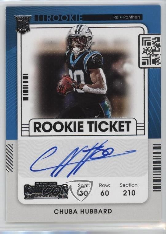2021 Panini Contenders Ticket RPS Variation Chuba Hubbard Rookie Auto RC 1kt4