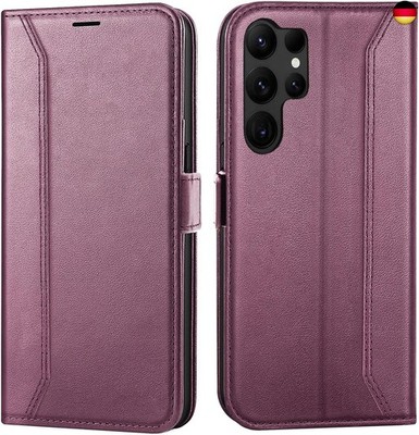 Verco Handyhülle für Samsung Galaxy S23 Ultra, 6,8 Zoll Premium Klapphülle Ha