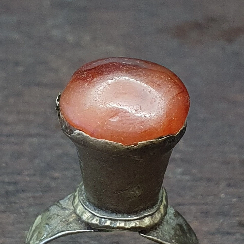 Antiguo anillo vintage casi oriental con ágata centro piedra imperio turco era regalo Foto 4 de 4