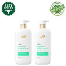 Dove Acne Clear Body Wash 1 Salicylic Acid for Acne Prone Skin 18.5 oz, 2 Pack
