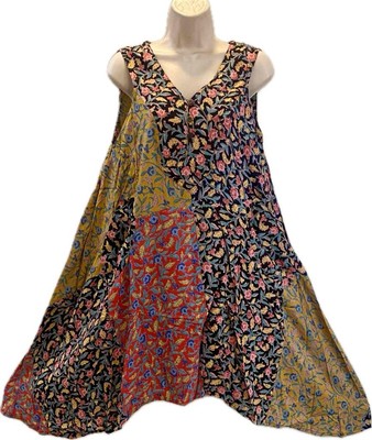Sacred Threads Hippie Boho Gypsy Festival Patchwork Big Pocket Dress 224270 L/XL