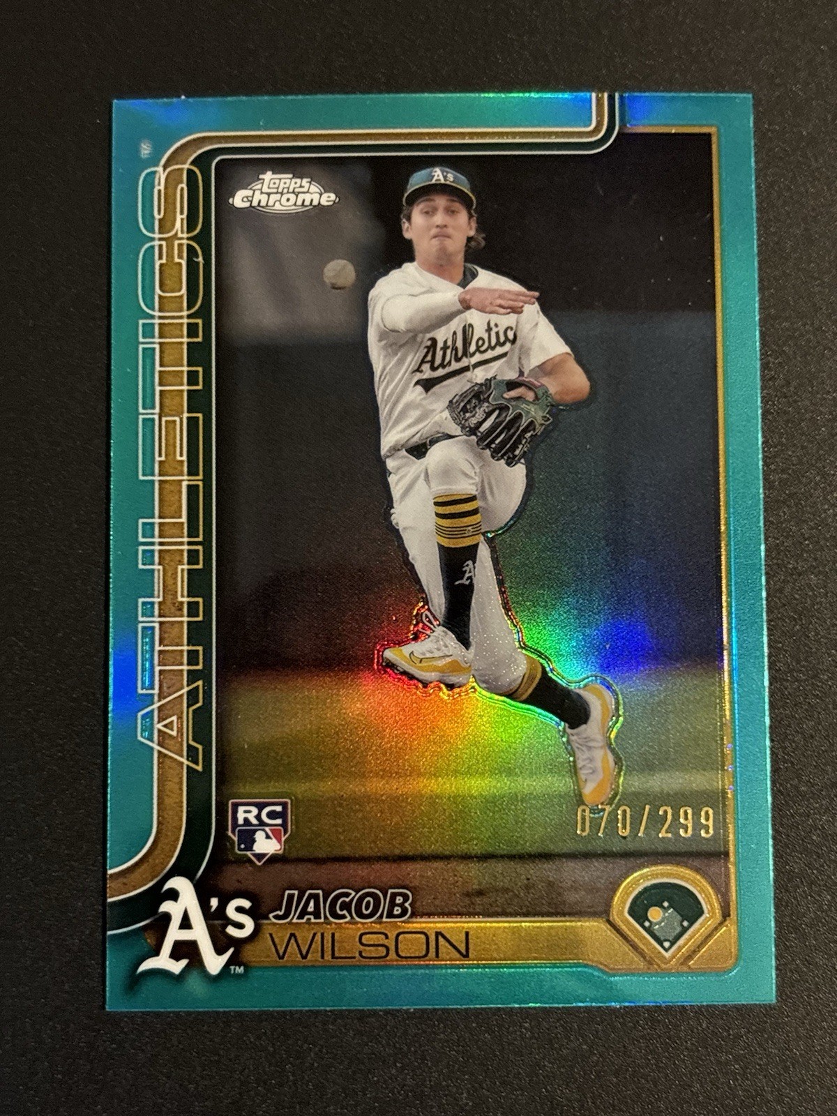 2025 Topps Chrome - Jacob Wilson #96 Teal Refractor /299 (RC)