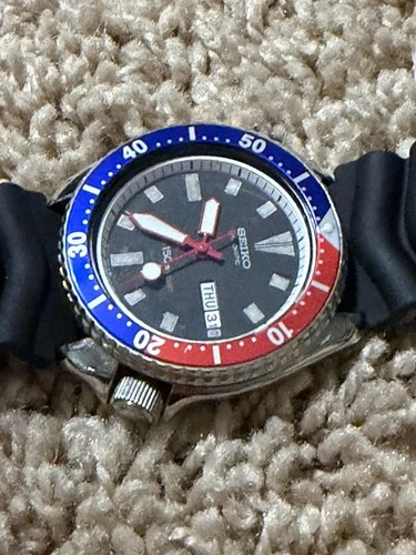 Custom Mod Vintage SEIKO 6309 diver Plongeur hands w/Genuine dial, case & movt