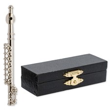 Broadway Gift Decorative Miniature Silver Flute Music Instrument -Miniature R...