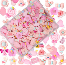 70 Pcs Cute Pink Resin Slime Charms Mixed Embellishments for Crafts  DIY