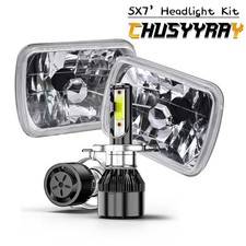 Pair 5x7 7x6 Led Headlights Drl For Toyota Pickup 82-95 4runner 84-91 Tacoma