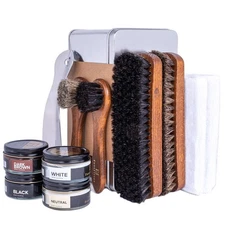 FootFitter Valet Refill Set with FootFitter Shoe Care Tools and Polishes Classic