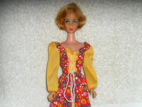 Vintage Mattel 1968 Blonde Hair Fair TNT Barbie Fashion Doll + Dresses Some TLC