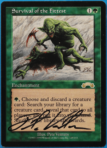 Survival of the Fittest Exodus NM Green Rare SIGNED CARD (504745) ABUGames