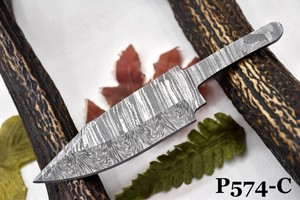Custom 7.0"OAL Damascus Steel Blank Blade Hunting Knife Handmade (P574-C)
