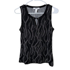 White House Black Market Tank Top Women's XS Keyhole Printed Sleeveless