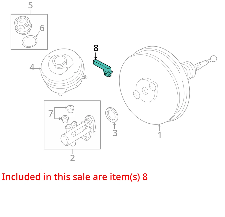 Sensor de líquido depósito de frenos OEM 1997-2005 Audi A8 S8 A6 Volkswagen Passat Foto 3 de 4